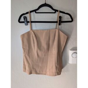 Womens Tan‎ Y2K Crop Tank Top  Size Small 5/6